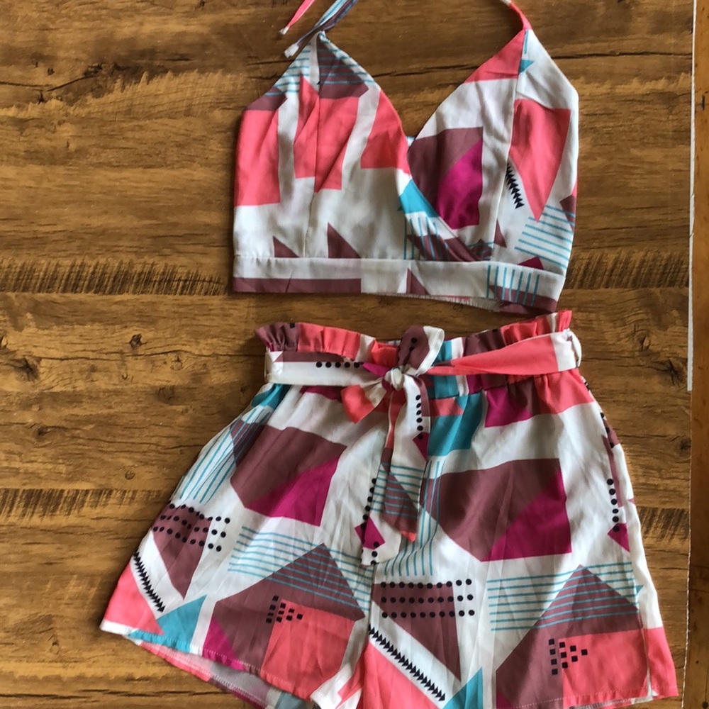 Geo Print Short & Halter Set